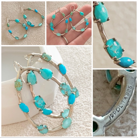 Ippolita ROCK CANDY turquoise aqua teal large tear shaped earrings - Picture 1 of 16